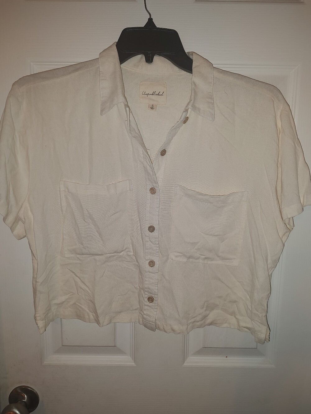 Unpublished Sami Boxy Cropped Button-Up Sz-Small Bone